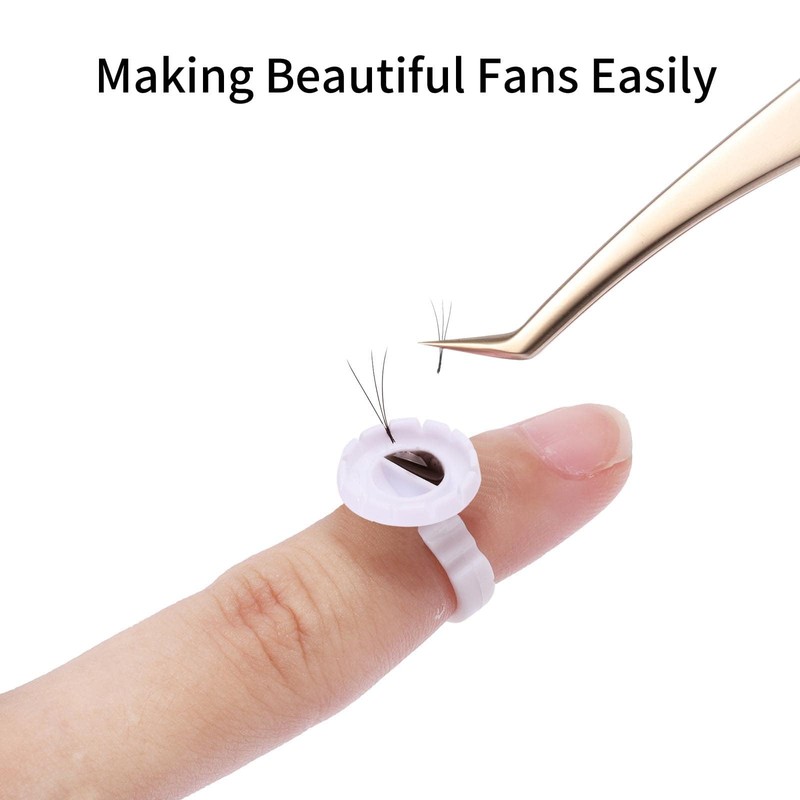 Miuffue Glue Rings for Eyelash Extensions, 150 Pcs Smart Glue