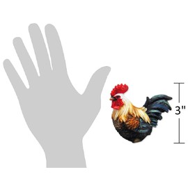 Distinctive Designs 3" Resin Rooster Figurines - Set of 2 - Rooster Home Decor - Chickens for Farmhouse, Country, or Cabin Decor