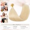 Elailite Real Hair Extensions Bondings 60 cm #613 Light Blonde