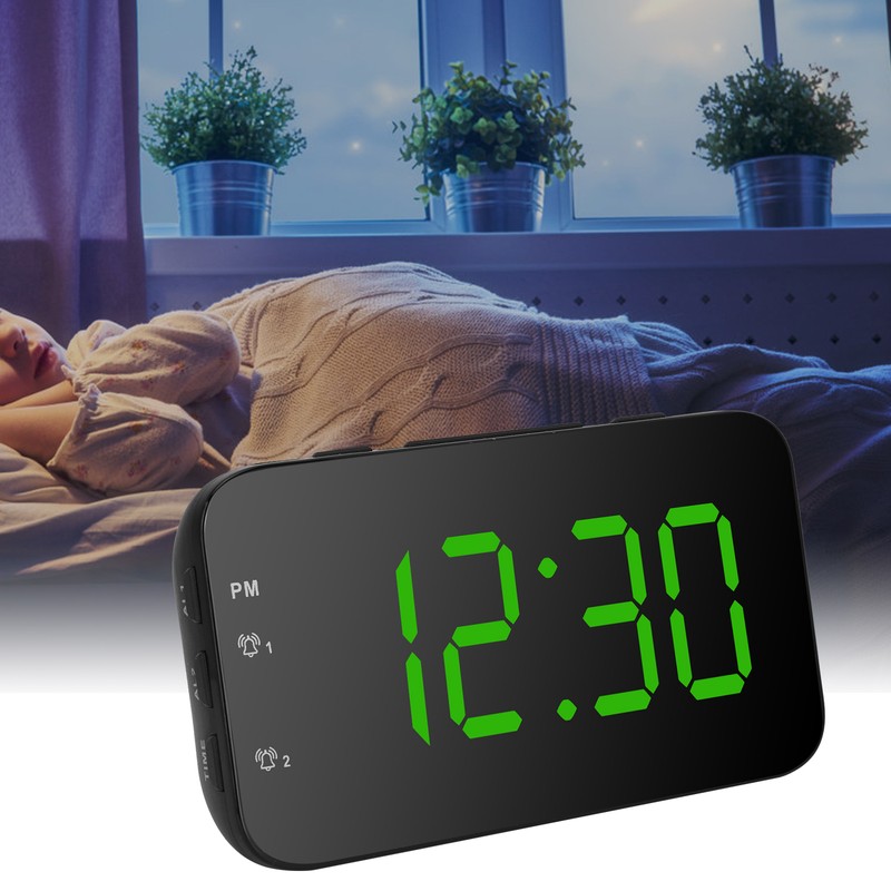 LED Digital Alarm Clock Portable Desk Clock with Snooze for