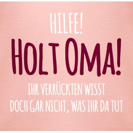 Shirtracer - Baby Bodysuit Boy Girl - Sayings - Help Holt Oma - White, 1 baby pink