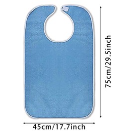 XDGBGFN 3 Pack Adult Bibs for Eating Waterproof Clothing Protectors Reusable Bibs for Elderly, Men, Women