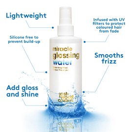 Josh Wood Colour Miracle Glossing Water 250ml Gloss and Shine, Enhance Your Colour, Frizz-free Glow, Free From Silicones, Deeply Hydrating