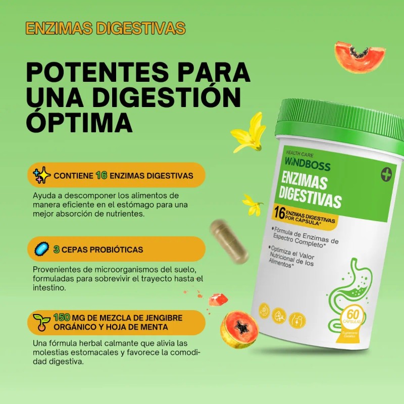 Windboss Combo Digestivo Probiotics + Enzimas | Intestinal A