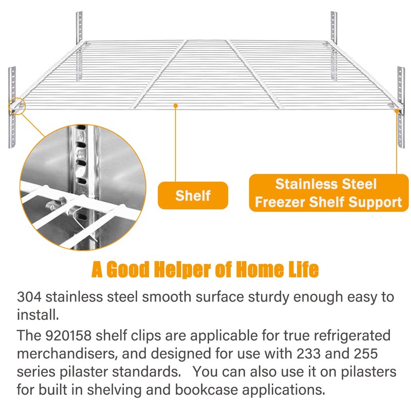 920158 Freezer Shelf Clip,Stainless Steel Shelf Clip for Refrigerator,Freezer Cooler