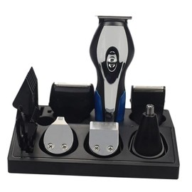 FRCOLOR 1Pc USB Rechargeable Multi Function Grooming Kit for Men Hair Clippers Beard Trimmer Nose Hair Shaver Compact Design Blades Efficient Facial Grooming Set Black