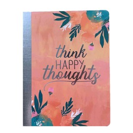 Carolina Pad Studio C College Ruled Foil Cover Composition Book, Silver Lining (Think Happy Thoughts; 7.5 Inches x 9.75 Inches; 100 Sheets, 200 Pages)