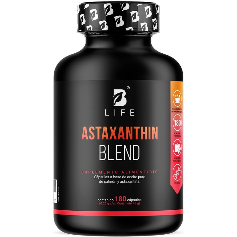 B Life Astaxantina 180 cápsulas con Aceite Puro de Salmón