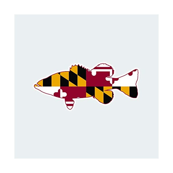 Maryland State Flag Bass Sticker Decal Self Adhesive FA Graphix