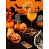 120Pack Halloween Pumpkin Drink Cocktail Umbrellas Picks
