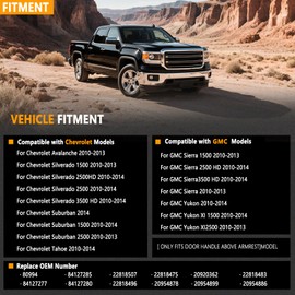 ORIVIN 80994 Door ArmRest Repair,Compatible with Chevy Silverado Suburban Tahoe Avalanche, GMC Sierra Yukon 2010-2014,Front Left Driver Side Armrest Grey,Replaces（OE FIX）