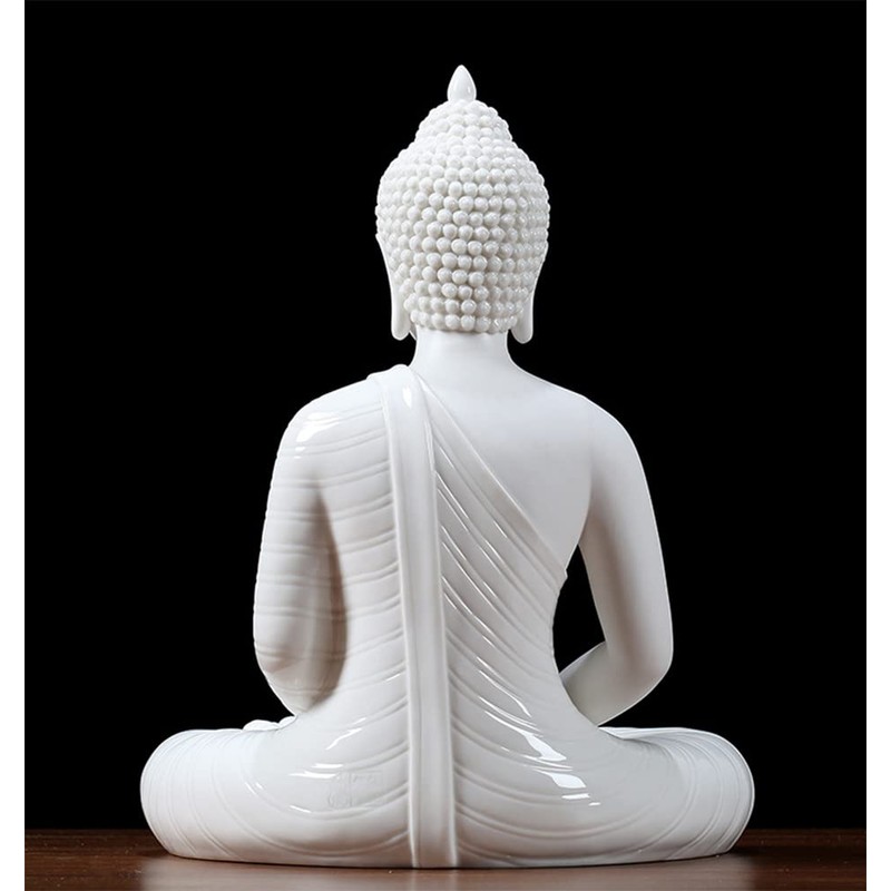 Houlu 12 inch Ceramic Buddha Statues for Home Decor, Small