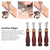 4pcs Leather Edgers Sharp Professional Trimming Working Kit with Wooden