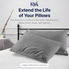 K&A® Satin Stripe Pillow Protectors Pack of 2 Zippered Grey