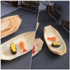 Operitacx 60Pcs Disposable Sushi Boats, 6 Inch Wood Sushi Serving