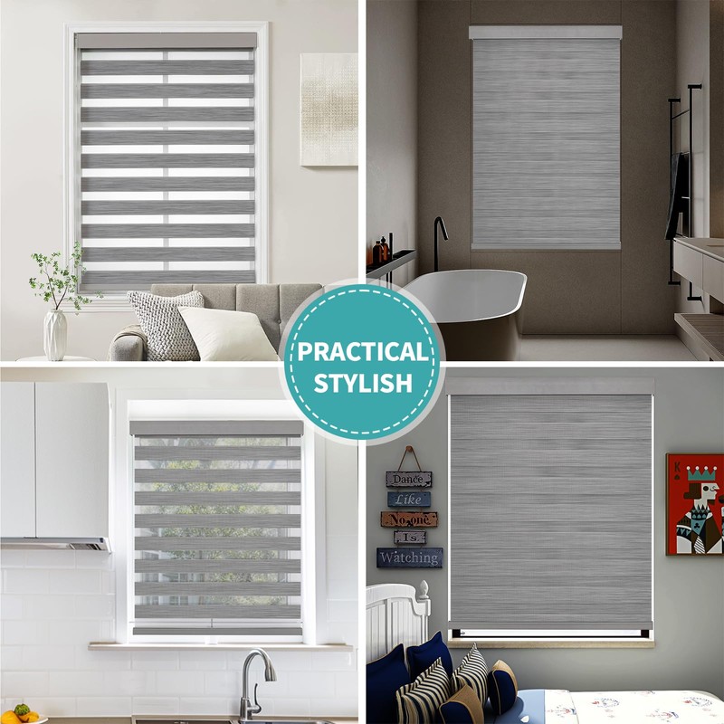 Joydeco Cordless Zebra Blinds (Pro), Dual Layer Light Control Zebra