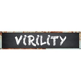 Virility Rectangle Chalkboard Look with Chalk Style Font Effect Look 8" Wide Decal Bumper Sticker for use on Any Smooth Surface