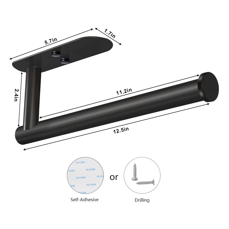 VAEHOLD Adhesive Paper Towel Holder Under Cabinet Wall Mount for