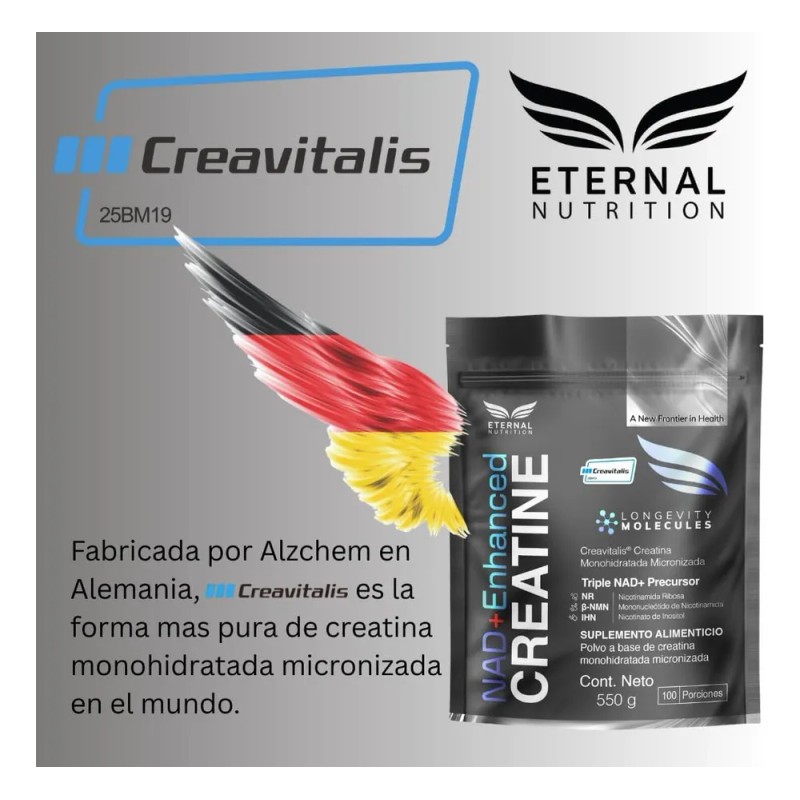 Creatine NAD Enhanced 550g Creatina Monohidratada Micronizada con Precursores Triples