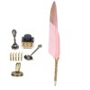 Feather Pen Set Gold Head Dipped Water Vintage Writing Tool
