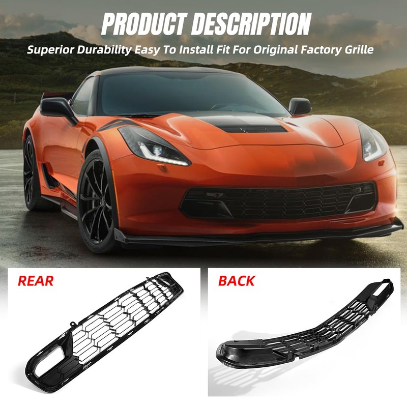 TMNIFLEG Front Grill Grille Compatible with Corvette C7 2014 2015