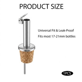 Straight Cork Oil Pourer Spout, Premium Olive Dispenser Pouring Accessory