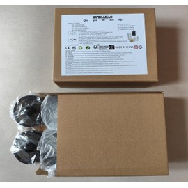 PUTOAHAO Pack of 4 Cotton Pad Dispenser, Cotton Bud Container, Cotton Pads Storage, Cotton Buds Box, Cotton Buds Storage Box, Cotton Bud Holder for Dressing Table, Bathroom, Bedroom (Black, E)