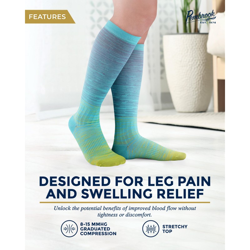 Pembrook Bamboo Viscose Light Compression Socks - 3 Pairs |
