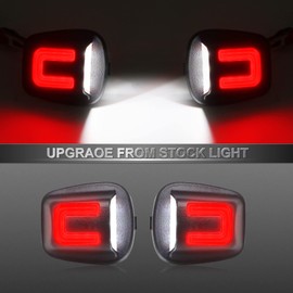 Mynoway LED License Plate Light Replacement for Dodge Dakota 1997-2011,Dodge Ram Dakota 2011,Mitsubishi Raider 2006-2009,Rear Bumper Tag Number Lamp Assembly White + Red, Replace OE 55055292,68141