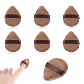 Giantree 6Pcs Mini Powder Puff, Setting Powder Puff, Mini Powder Finger Puff, Triangle Makeup Puff for Foundation Setting, Cushion Puff for Women Girls(Style A)