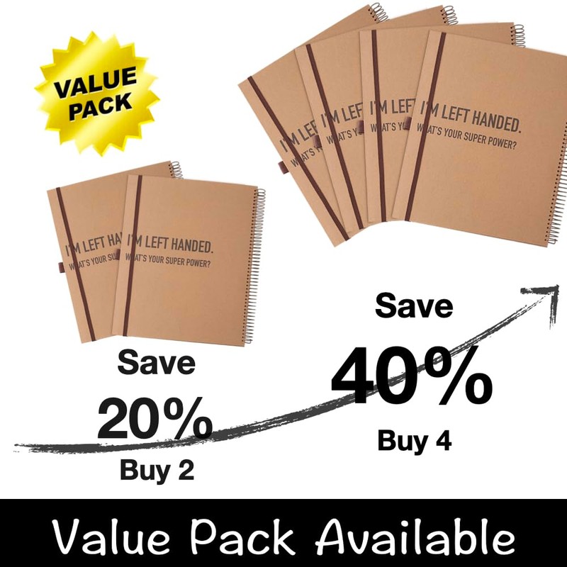 Urby Left Handed Notebooks College Ruled, 160 Pages 1 Subject,
