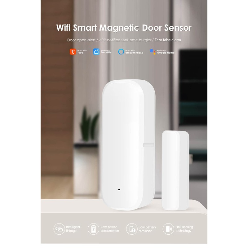 Mengshen 2 Pack WiFi Door Window Sensor Smart Contact Sensor