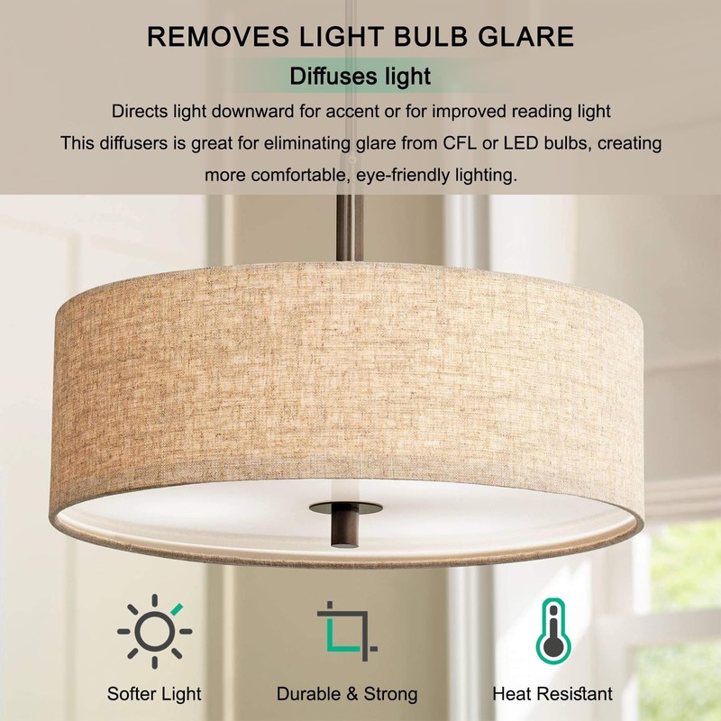 Awclub Round Lampshade Diffuser, 2 Pack 8" Diameter with 3/8"