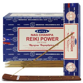 Reiki Power Incense Sticks and Incense Stick Holder Bundle Insence Insense Satya Incense