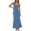 MEROKEETY Women's 2025 Sleeveless Summer Tank Dress Striped Bodycon Maxi
