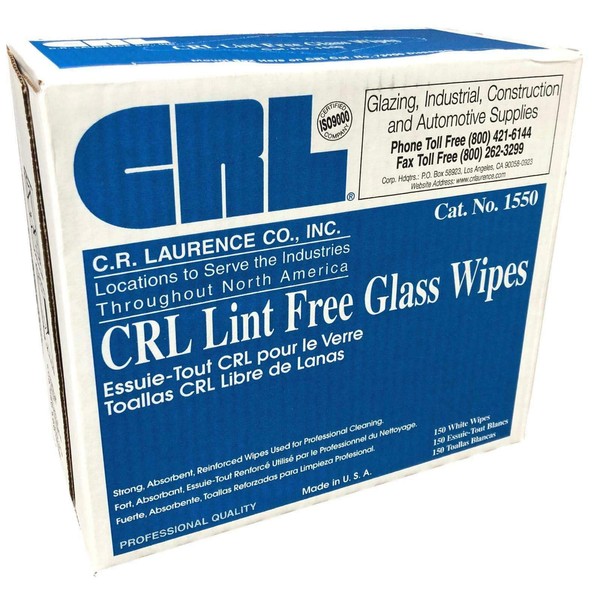 CRL Lint Free Glass Wipes in Pop Up Dispenser Box by CR Laurence