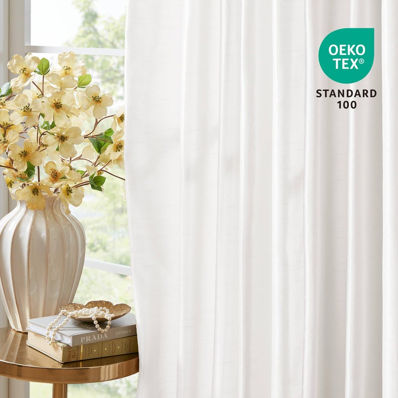 Madison Park Emilia Faux Silk Single Curtain with Privacy Lining,