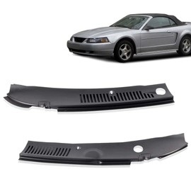 LQI 2pcs Windshield Wiper Cowl Vent Grille Panel Hood Compatible with Ford Mustang 1999-2004 Wiper Cowl Grille Black 3R3Z6302228AAA FO1270102