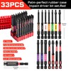 Geinxurn Impact Screwdriver Bits Set, 33 Pieces 3”Multi Head Magnetic