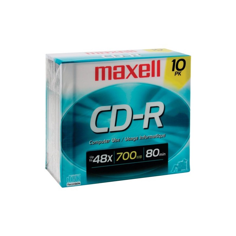 MAXELL 622860 700 MB Recordable CDs (10-pk Jewel Case)