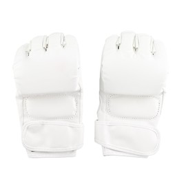 Half Finger Boxing Gloves Men Women Adjustable Half Finger Boxing Gloves Breathable Fighting Gloves Boxing Gloves Sandbag Training Kickboxing Sparring (White)