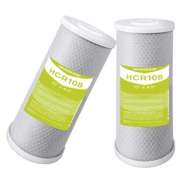 MewMore 5 Micron 4.5" x 10" Whole House Carbon Water Filter Cartridge, Activated Carbon Block CTO Filters Replacement for WFHDC8001, CB-BB-10, EPM, GE FXHTC, GXWH40L, GXWH35F, GNWH38S - Pack of 2