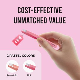 Eyesy Lash Eyebrow Hair Removal Tweezers | Slanted Tweezers for Women & Men Eyebrow, Facial Hair, Ingrown Hair, Splinter Plucking | False Eyelash Tweezers Stainless Steel (Pink)