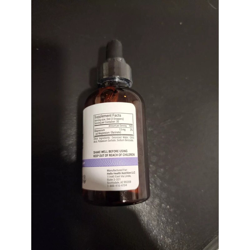 hellohealth Helloheath: Magnesium Glycinate Drops. 30ml Exp 06/26