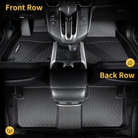 GINOWY-Floor Mats & Cargo Liner Set for 2018-2025 Volkswagen VW Atlas, 6 Passenger, TPE All Weather Car Mats Floor Liners for VW Atlas 6 Seater Waterproof Cargo Trunk Mat Accessories Mats