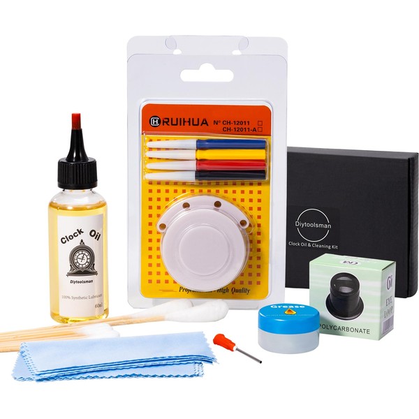 100% Synthetic Clock Oil kit, Easy to Clean Lubricate for