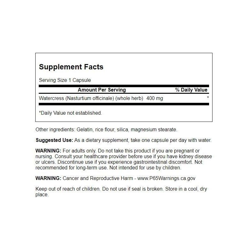Swanson Full Spectrum Watercress 400 Milligrams 60 Capsules