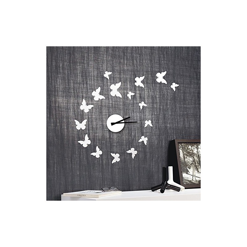 Modern Home Self Adhesive DIY 3D Wall Clock - Mariposa