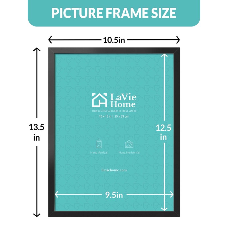 LaVie Home 10x13 Picture Frame for Wall Display, 10x13 Black