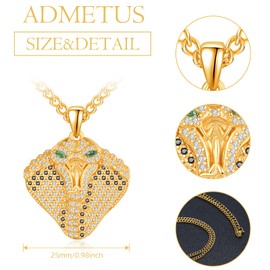 ADMETUS Snake Chain 925 Sterling Silver Hip Hop Chain Snake Pendant Jewellery Cobra Chain Necklace Hip Hop Necklace Jewellery Gifts for Men, Sterling Silver, No Gemstone